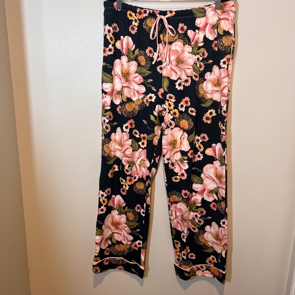 Room Service Ultra Soft Floral 2 Piece Pajamas Set Shirt Pants Winter Cozy XXL - Picture 13 of 16